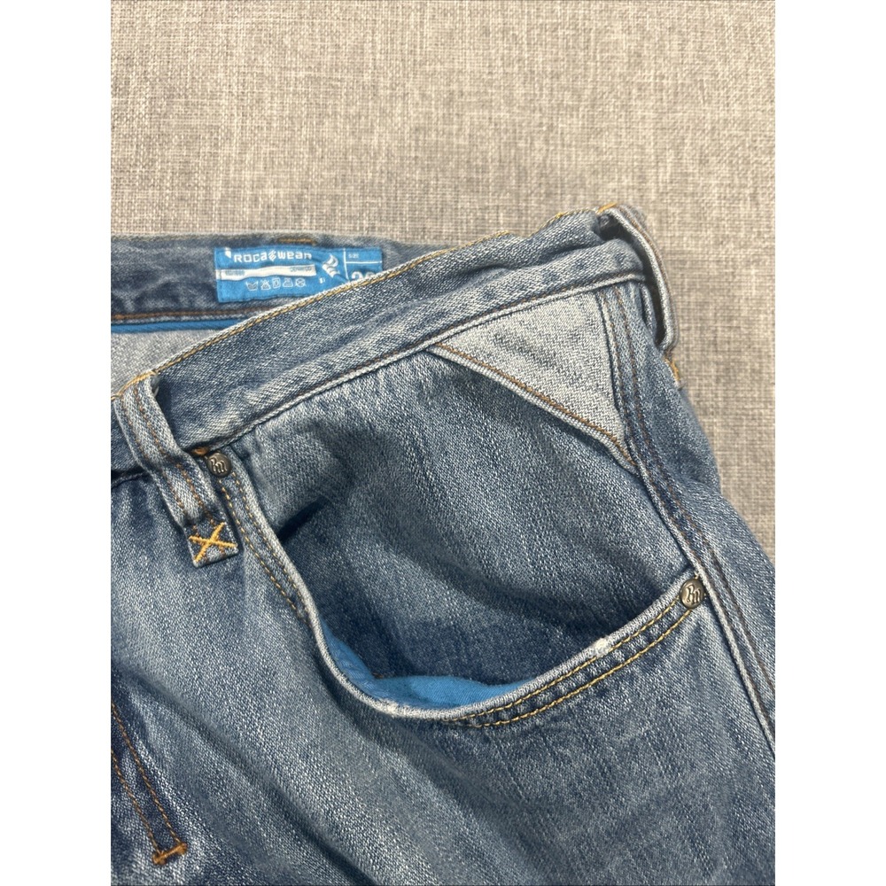 Vintage Rocawear Jeans Mens 36x33 Baggy Fit Y2K Streetwear Blue Denim - Picture 11 of 16